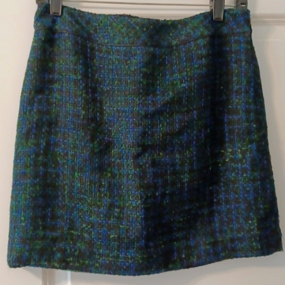 ANN TAYLOR LOFT skirt mini tween blue/green - 4P (check measurements) - Picture 2 of 6